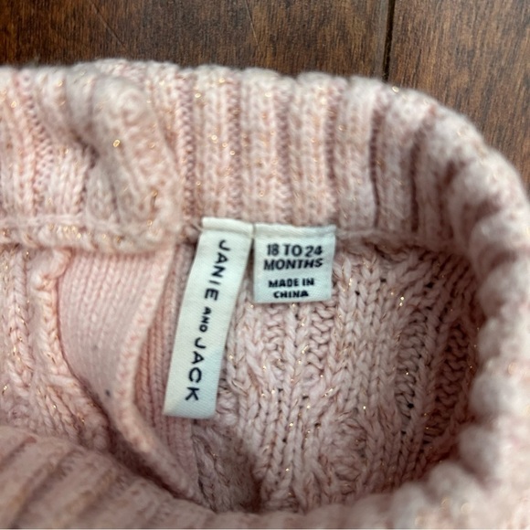 Janie and Jack Textured Wool Blend Sweater, Pink Cable Knit, Size 18-24 Months - Picture 6 of 11